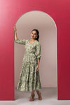 GREEN RAYON GYPSY DRESS