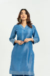 BLUE ZARI TUNIC SET