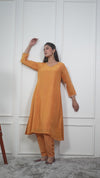ORANGE KALI KURTA SET WITH FIDA DUPATTA