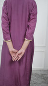 MAGENTA KALI KURTA SET WITH FIDA DUPATTA