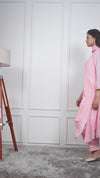 PINK KALI KURTA SET WITH FIDA DUPATTA