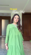 RADHIKA AGARWAL IN GREEN CHANDERI GATHERED ANAKALI