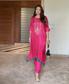 FUCHIA GAJJI BOOTI KAFTAN SET